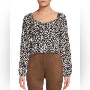 No Boundaries Smocked Back Bustier Top Ditsy Floral Cottagecore Junior's Size M